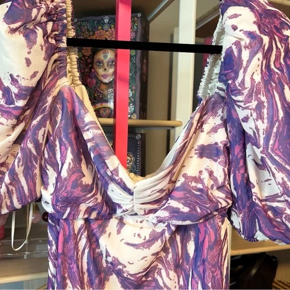 Slate and Willow purple Marble Print Dress preloved XL - Picture 5 of 7